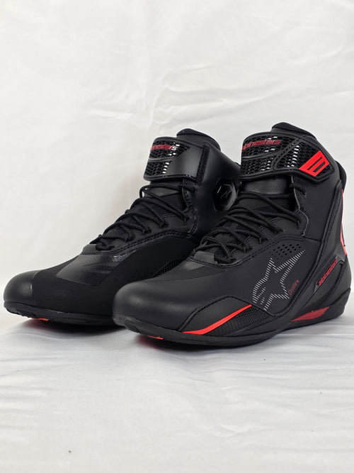 Alpinestars Faster-4 Drystar Motorradschuhe Schwarz Rio Red Red Fluo – Paaransicht