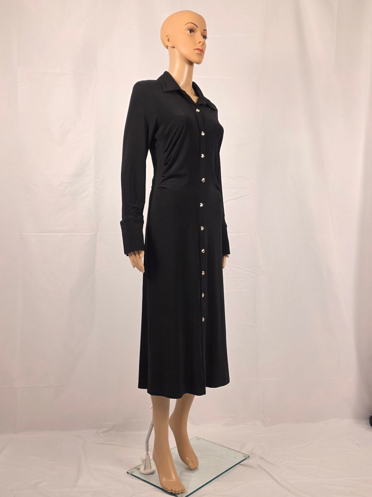 Frank Lyman 263021 Hemdblusenkleid in Schwarz – originale Seitenansicht