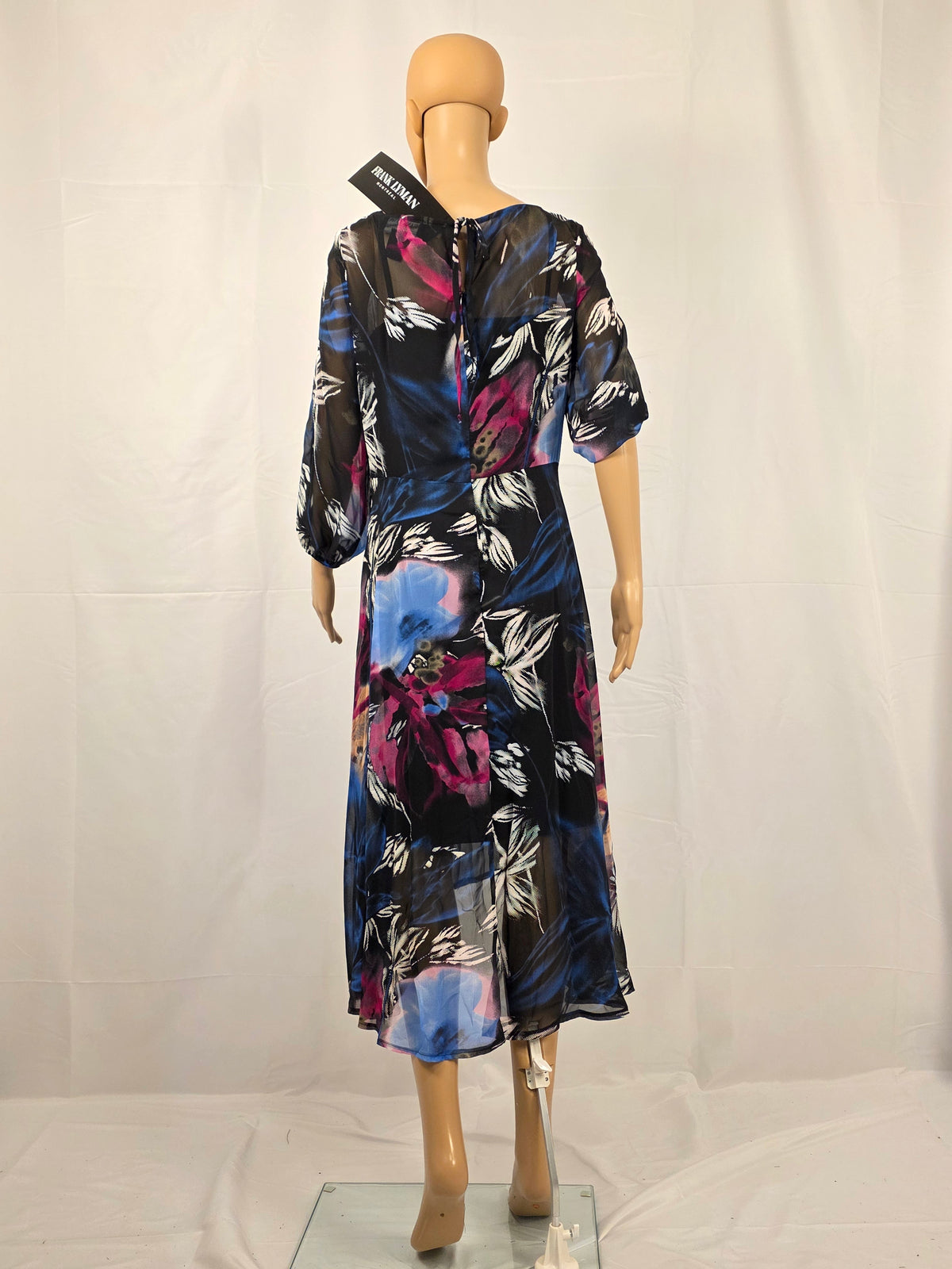 Frank Lyman 263161 Chiffonkleid Black/Fuchsia – originale Rückansicht