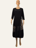 Frank Lyman Kleid 263277 in Schwarz und Camel – Vorderansicht