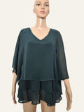 Frank Lyman 269016 Chiffon-Lagentop in Spruce, Vorderansicht