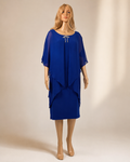 Frank Lyman Chiffonkleid 269023 in Royalblau – Vorderansicht, Größe 36