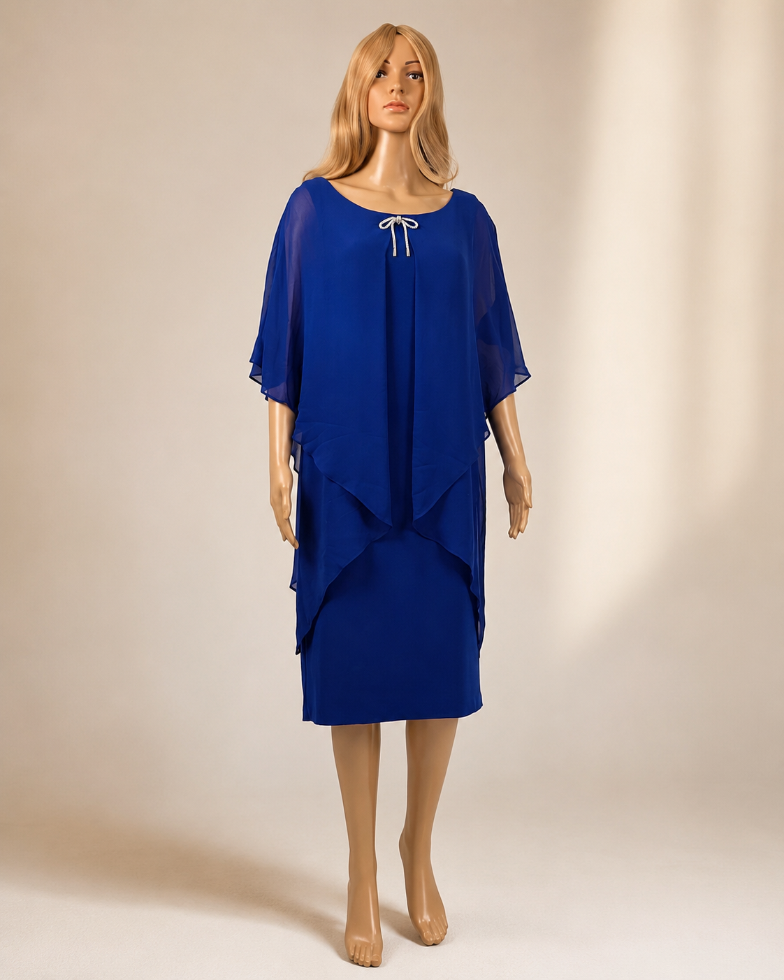 Frank Lyman Chiffonkleid 269023 in Royalblau – Vorderansicht, Größe 36