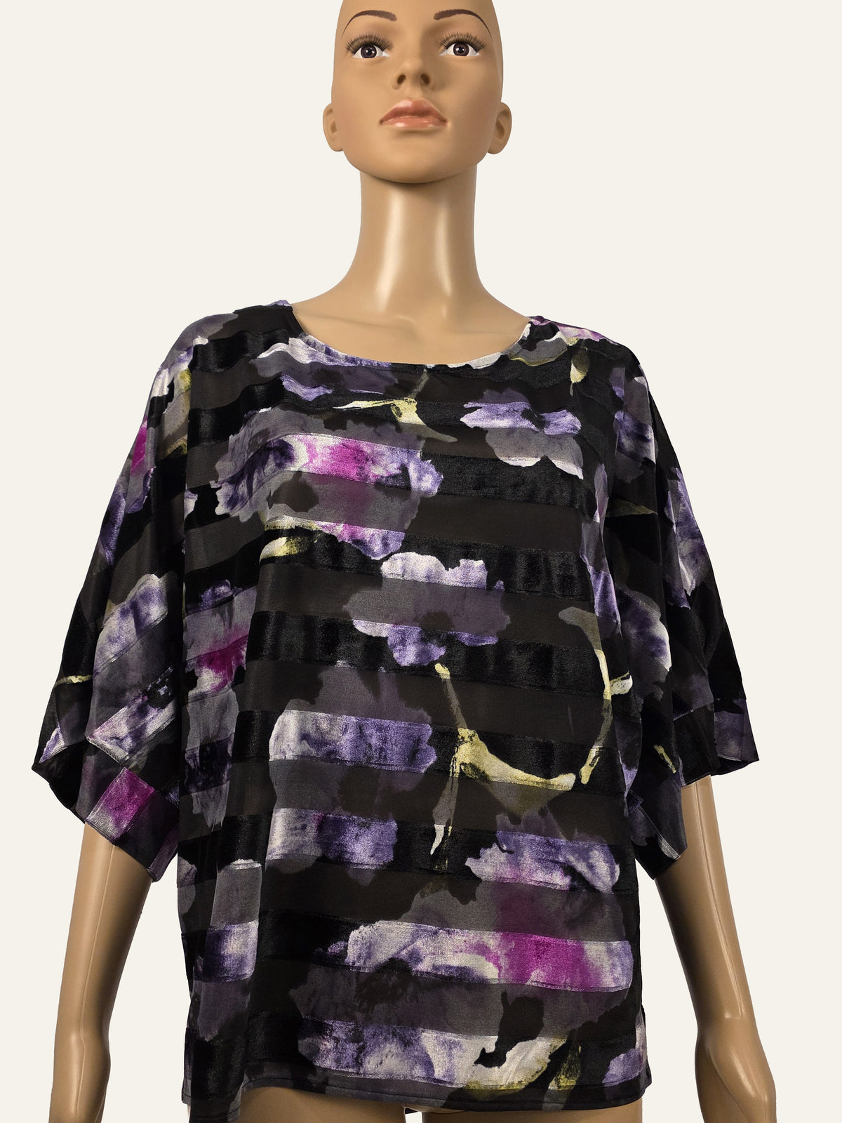 Frank Lyman Bluse 269174 Schwarz/Violett, Größe 36 – Vorderansicht