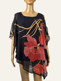 Frank Lyman Chiffon-Top 269130 Midnight/Pink, Größe 36 – Vorderansicht