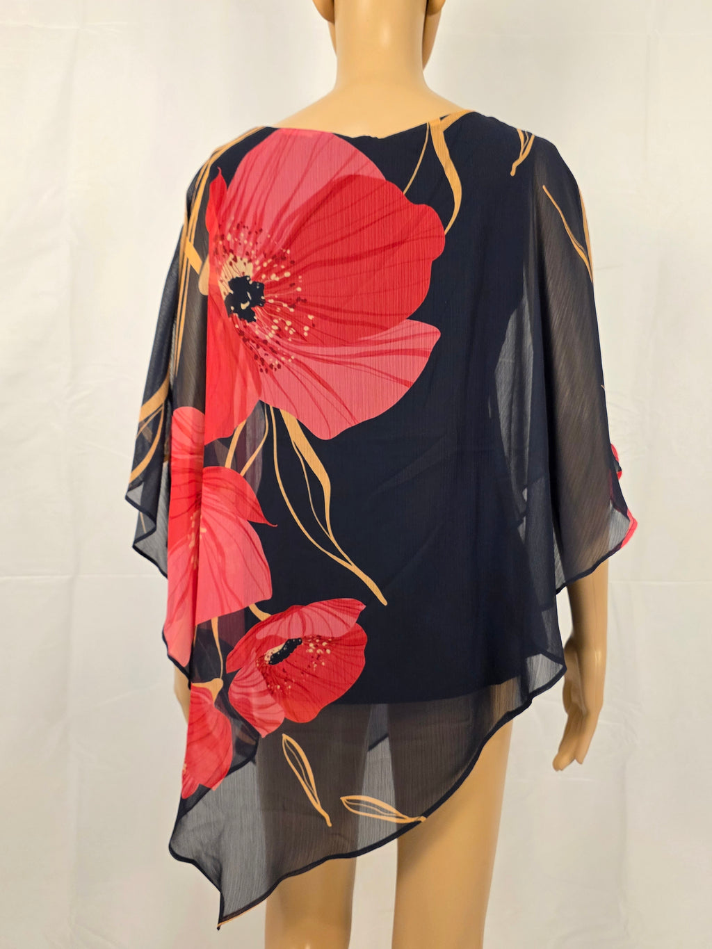 Frank Lyman Chiffon-Oberteil 269130 – asymmetrische Rückansicht