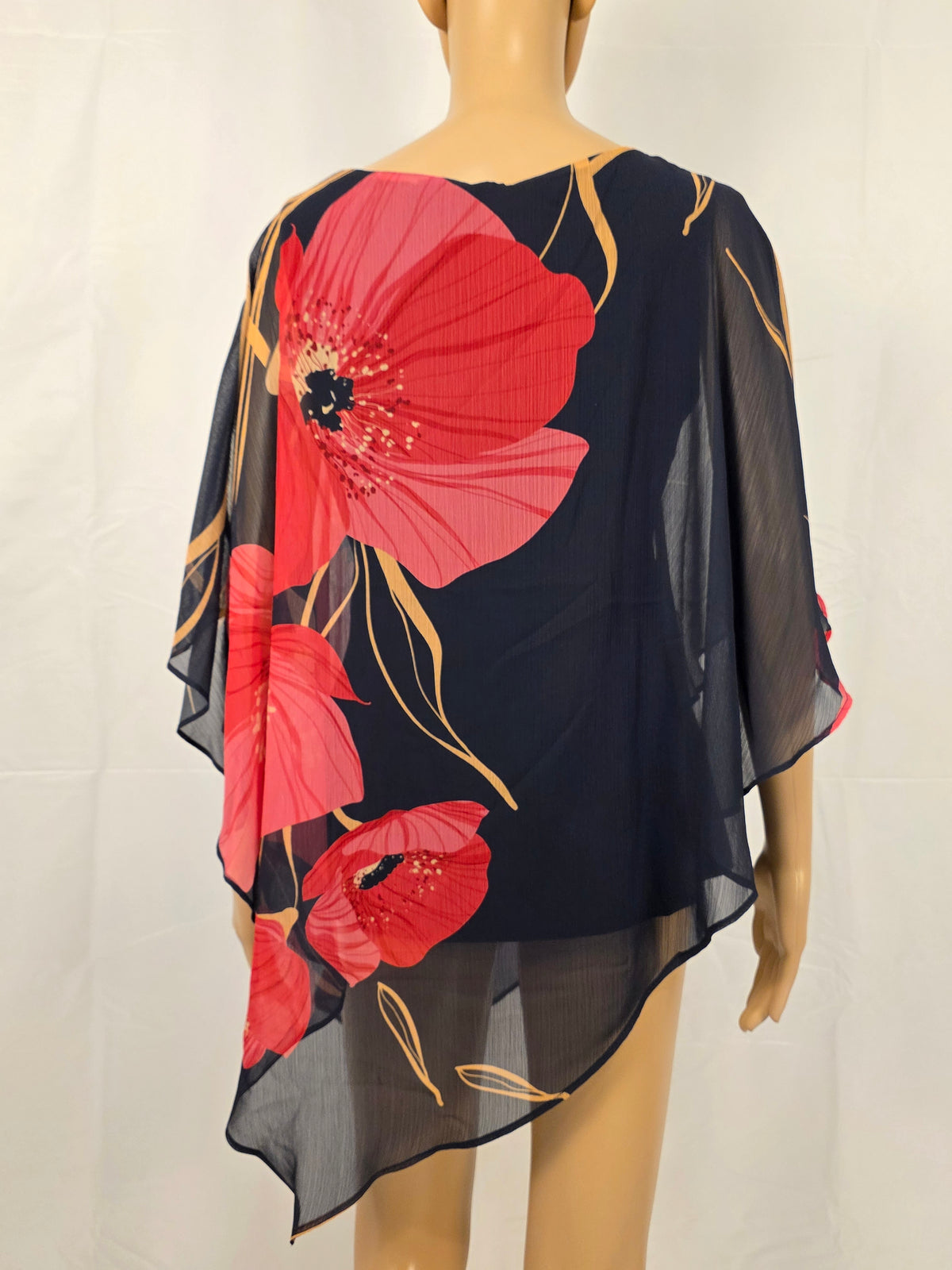 Frank Lyman Chiffon-Oberteil 269130 – asymmetrische Rückansicht