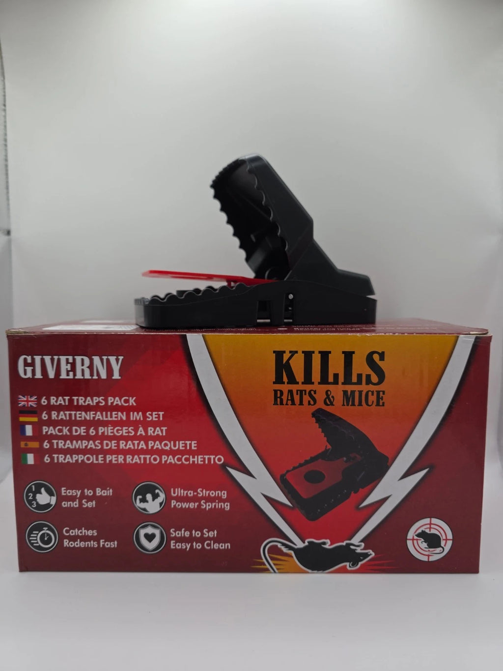 GIVERNY Rattenfallen 6er-Set – Verpackung mit Produkteigenschaften