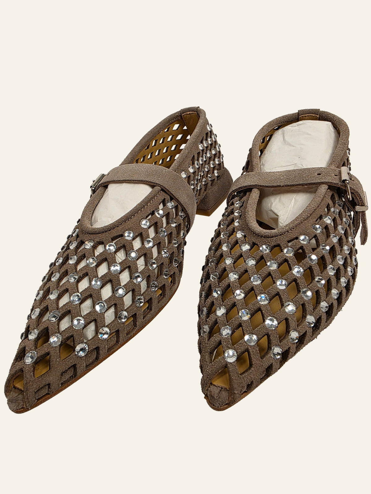 Mimmù M336M13 Ballerinas in Ardesia/Taupe – schräge Paaransicht, Größe 38