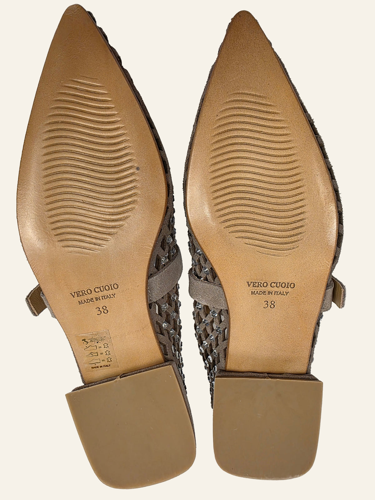 Mimmù M336M13 Ballerinas – Ledersohlen mit Made-in-Italy-Prägung, Größe 38